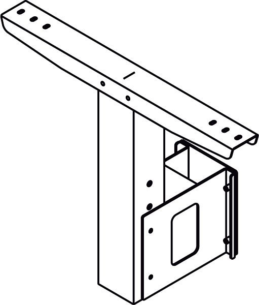Hammerbacher Konsole XSKO, Graphit, Quadratrohr 7 x 7 cm, VXSKO/G