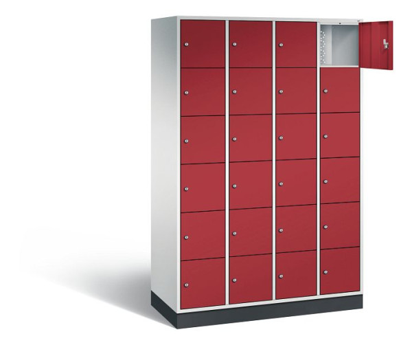 C+P Schließfachschrank Intro, H1950xB1220xT490mm, Farbe: Lichtgrau / Rubinrot, 8670-401 S10016