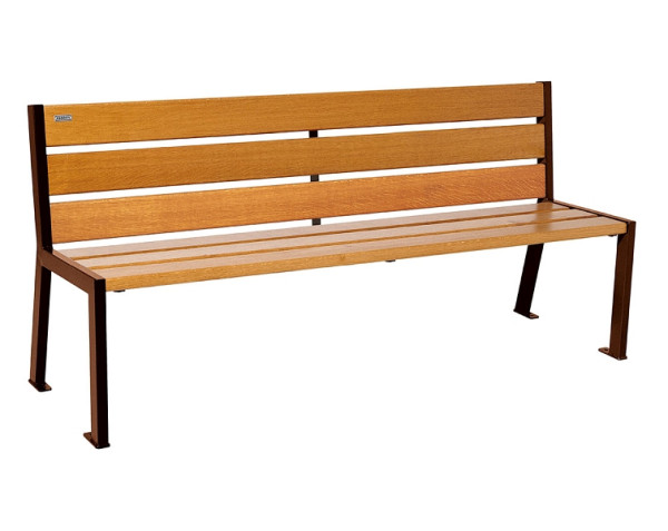 Procity Sitzbank Silaos 6 Holzlatten, 1800 mm, Ohne Armlehne, Holz & Stahl, helle Eiche/Rost Korken Effekt, 209602.S025.CHEC