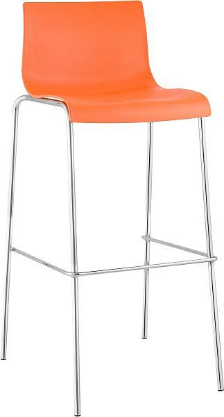 CLP Barhocker Hoover Chrom 4-Fuß Gestell, orange, 101893909