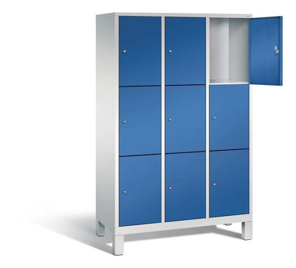 C+P Schließfachschrank Evolo, H1850xB1200xT500mm, Farbe: Lichtgrau / Enzianblau, 48010-323 S10037
