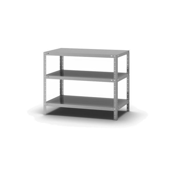 hofe Grundregal, zerlegt, 3 Böden 800 x 500 x 1000 mm, verzinkt, Fachlast 125kg pro Boden, WZG08510L