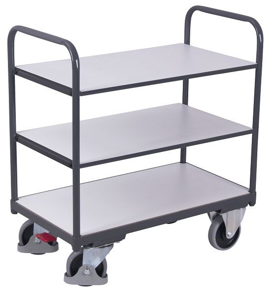 VARIOfit ESD Etagenwagen niedrig, Außenmaße: 1.060 x 600 x 990 mm, RAL 7024 graphitgrau, sw-600.257