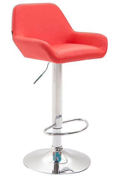 CLP Barhocker Braga Kunstleder chrom, rot, 308994, 4251563471318