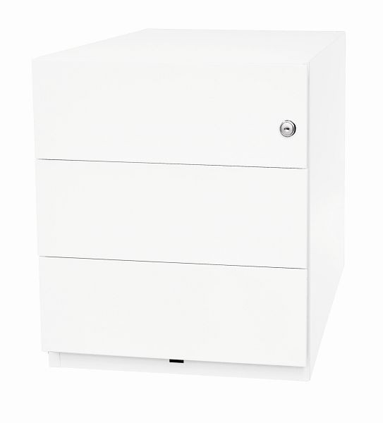 Bisley Rollcontainer Note mit Griff, 3 Universalschubladen, verkehrsweiß, NWH79M7BBB696