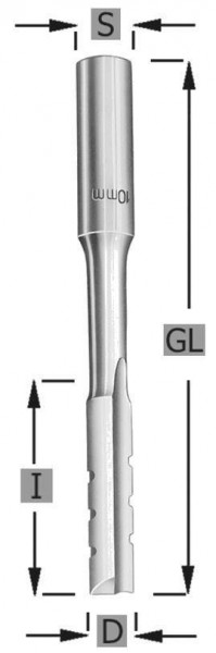 Edessö WS Langlochfräser mit Spanbrecher RH, A: 22, GL: 195, C: 16, 147522016