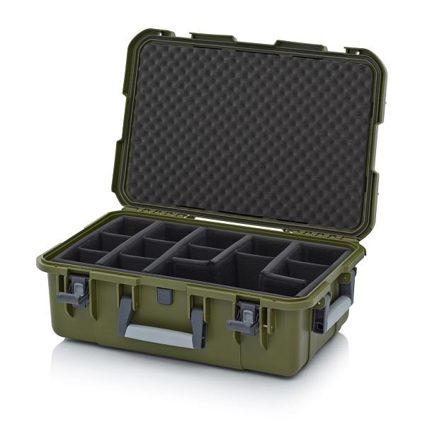 Auer Schutzkoffer Pro, Olivgrün, ohne Schloss, Polstereinlage T, CP G 6422 B5-6003