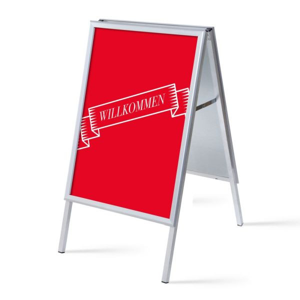 Showdown Displays Kundenstopper A1 Komplettset Willkommen Rot Deutsch, ZPA1G32MEI302