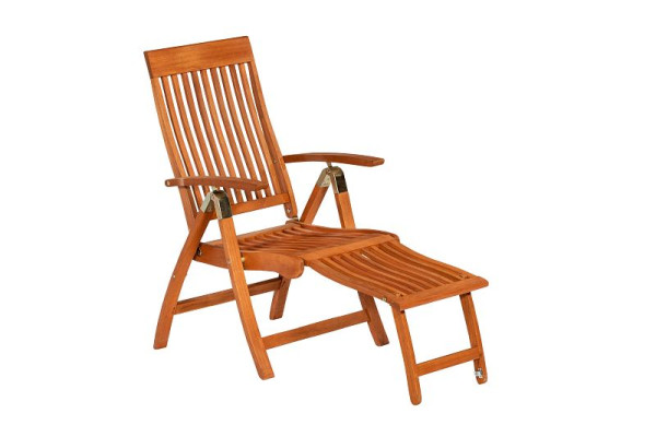 Merxx Comodoro Klappsessel, 5-fach verstellbar, mit Fußteil, FSC Eukalyptusholz, 25001-011