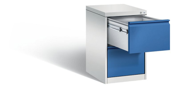 C+P Hängeregistraturschrank Acurado, H733xB433xT590mm, Farbe: Lichtgrau / Enzianblau, Griffleiste, 12412-311 S10008