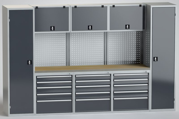 KLW Schrankwandanlage, in Elementbauweise, zur Montage vorgerichtet, Außenmaße ca: 2000 x 3175 x 630 mm H x B x T, SW2022-N01