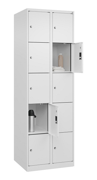 C+P Schließfachschrank Evolo PLUS, 10 Fächer, 1850x600x500mm, 9016/9016, 049000-205 S10020