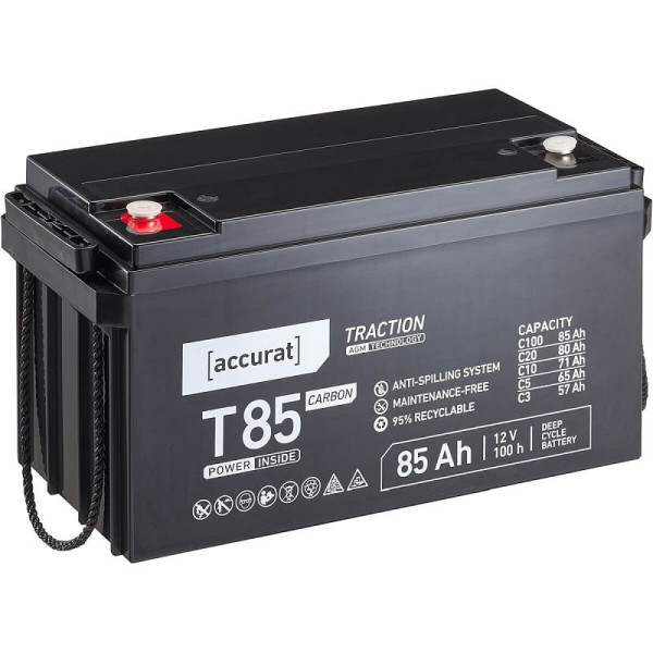 Accurat Traction T85 Carbon AGM Blei-Kohlenstoff-Batterie 12V 85Ah, VBB-AGM-C-T85