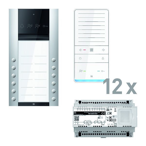 TCS Türkontrollsystem audio: pack PRO 8WE Außenstation ASA 8T AP 8x Freisprecher ISW6031 Steuergerät, PAAF122/008