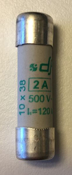 ELMAG Sicherung 'KERAMIK' 10x38 mm, 2 Ampere Type aM (TRÄGE), 9708366