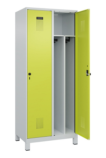 C+P Spind Evolo PLUS, mit Füßen, 2 Abteile, 1950x800x500mm, 7035/0024, Verschluss Drehriegel, 049010-22F S10015