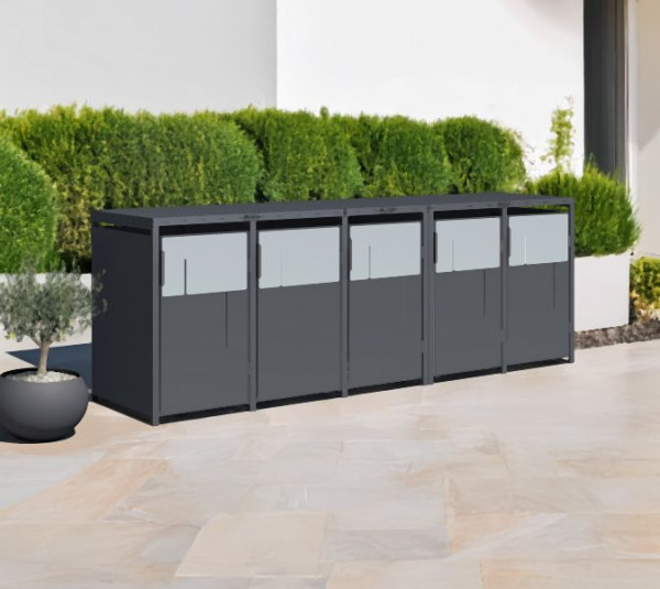 Westmann Mülltonnenbox Tonus 5, 5 x 240L Anthrazit, 80x330x116cm, WMJGBC254-5