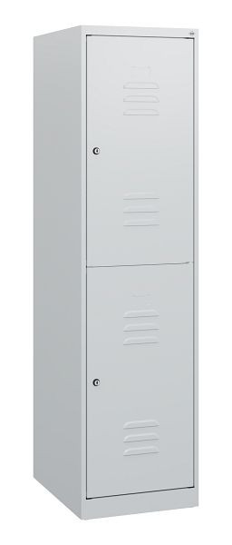 C+P Doppelstöckiger Spind Classic PLUS, 1530x400x500mm, 7035/7035, Zylinderschlösser, 0803005-12 S10028
