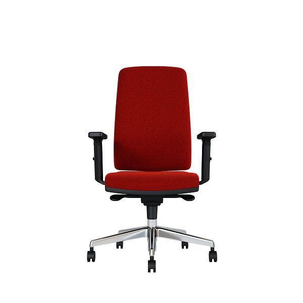 Bisley Bürodrehstuhl Stone, Tiefenverstellbarer Sitz, Mit 3D Armlehnen, Aluminiumfußkreuz, TN9404 tomato red, STONETADTN9404