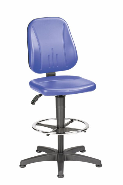 bimos Unitec mit Gleiter und Fußring und Kunstleder blau, Sitzhöhe 580-850 mm, 9651-0562