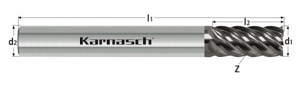 Karnasch VHM-Schaftfräser positiv extra lang,Superfinish d= 12,0 / Z= 6 HSC UFX - 2, 3064471200