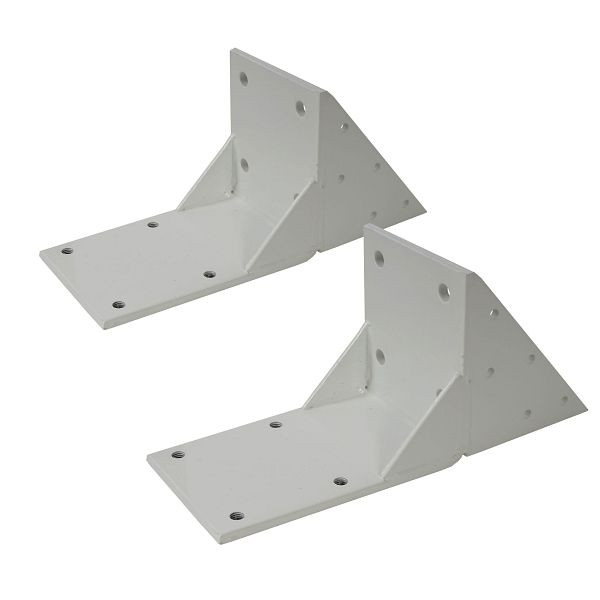 Mendler 2er-Set Dachsparrenadapter für Kassetten-Markise T122 T123, Dachsparren Halterung Adapter, weiß, 35658+35658