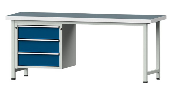 ANKE Werkbänke Kombiwerkbank, Modell 726 V, 2000 x 700 x 850 mm, RAL 7035/5010, UBP 50 mm, 410.754
