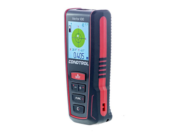 CONDTROL Vector 100 Professioneller Entfernungsmesser, Speicher, farbigem Display, BLUETOOTH, Batterien, Messbereich 0,05-100m, 1-4-100