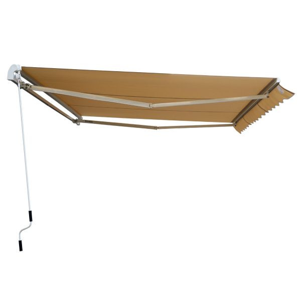 Outsunny Markise Gelenkarmmarkise Markise 3m breit Sonnenschutz Beige, 01-0679