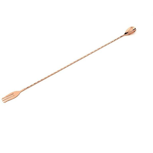 Stalgast Japanischer Barlöffel mit Gabel, Edelstahl, kupferfarben, Länge 400 mm, BE0204400