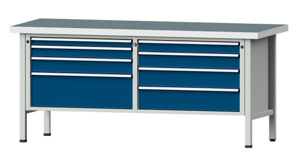 ANKE Werkbänke Kastenwerkbank, Modell 144 VX, 2000 x 800 x 900 mm, RAL 7035/5010, UBP 50 mm, 330.171