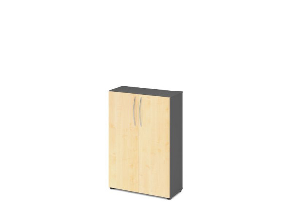 Hammerbacher Schrank 3OH 34, 6cm tief BM Graphit/Ahorn, V4550/G/3/BM