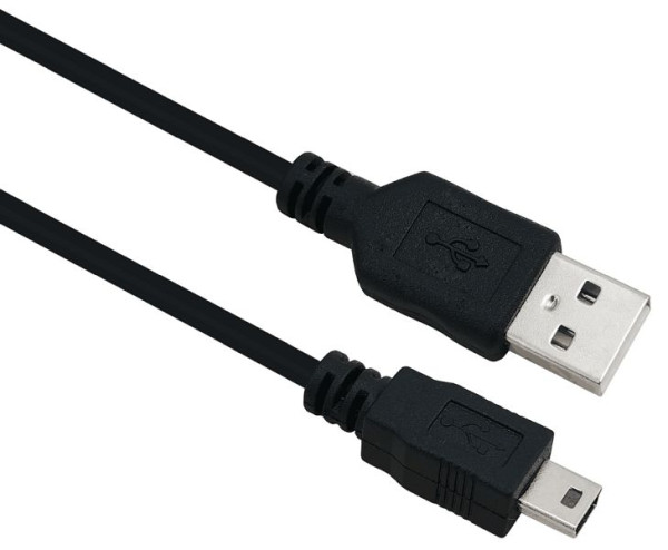 Helos Anschlusskabel, USB 2.0 A Stecker/B Mini 5-pin Stecker, 2,0m, schwarz, 288315