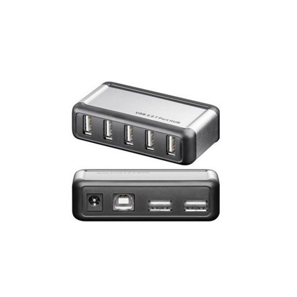S-Conn USB 2.0 High-SPEED HUB-7 FACH mit Netzteil, 75611-1