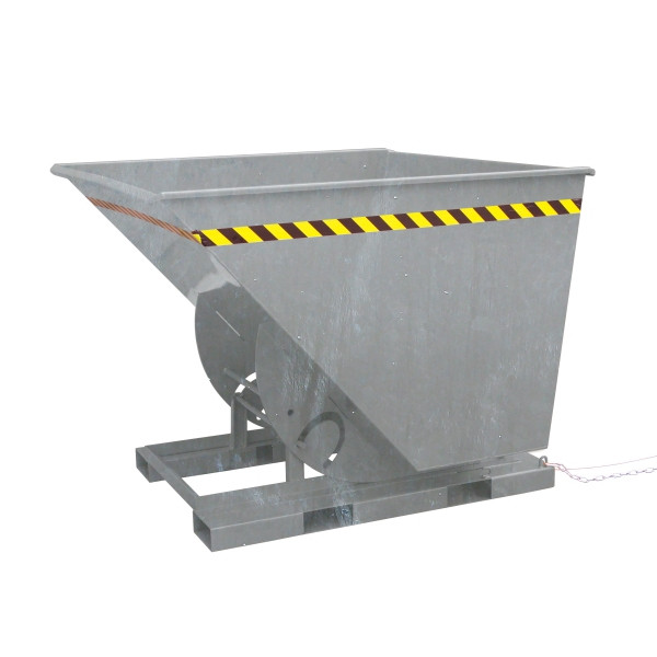 Eichinger Industrie Kippbehälter in hoher Bauhöhe, quer zur und in Fahrtrichtung kippbar, 1000 kg, 500 Liter, feuerverzinkt, 20130800002000