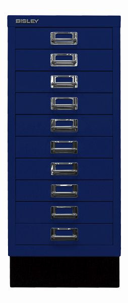 Bisley MultiDrawer, 29er Serie mit Sockel, DIN A4, 10 Schubladen, oxfordblau, L2910S639