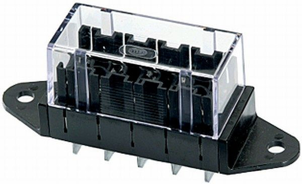 HELLA Sicherungsdose, für ATO-Sicherung, 5-polig, 30A, Stecker: Flachstecker, Stecker: 10 x axial 6,3x0,8, 8JD 005 993-002