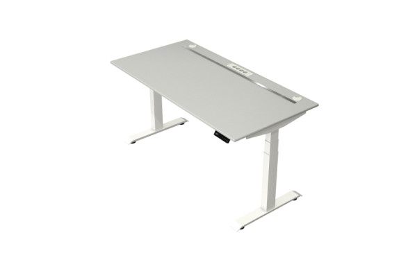Kerkmann Steh-/Sitztisch Move boost 4 1600 X 800 elektrisch höhenverstellbar von 640-1290 mm, Weiss/Lichtgrau, 10430611