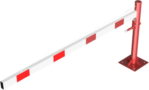 Schake Drehschranke mit Seilzugverstärkung, für Dübel Befestigung, Schrankenbaumlänge: 2500 mm, für Vorhangschloss, 4113_25VBP