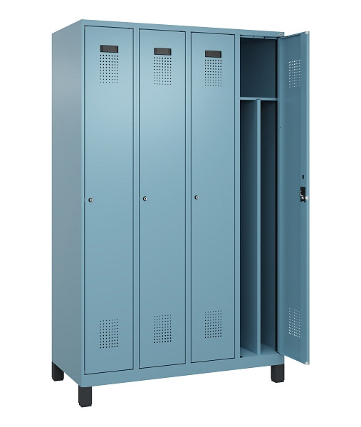 C+P Spind Evolo PLUS, mit Füßen, 4 Abteile, 1950x1200x500mm, 0010/0010, Verschluss Zylinderschloss, 049010-40F S10048
