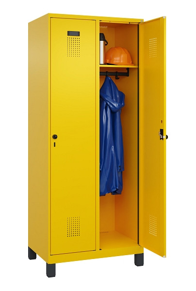 C+P Spind Evolo PLUS, mit Füßen, 2 Abteile, 1950x800x500mm, 1023/1023, Verschluss Drehriegel, Ablageböden 2, 049010-22 S10022