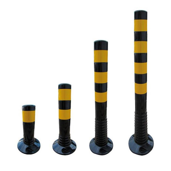 Stein HGS Absperrpfosten -Flexi Schwarz-, nachgiebig, 300 mm, mit gelb reflektierenden Streifen, 412282bg
