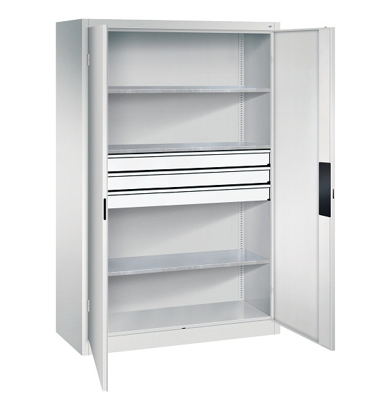 C+P Werkzeugschrank Acurado, H1950xB1200xT500mm, 7035/7035, 2 Einlegeböden, Traglast 110 kg, 8931-5230 S10189