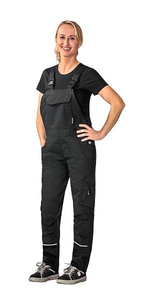 Planam Norit Damen Latzhose, schwarz/schwarz, Größe 40, 6530040