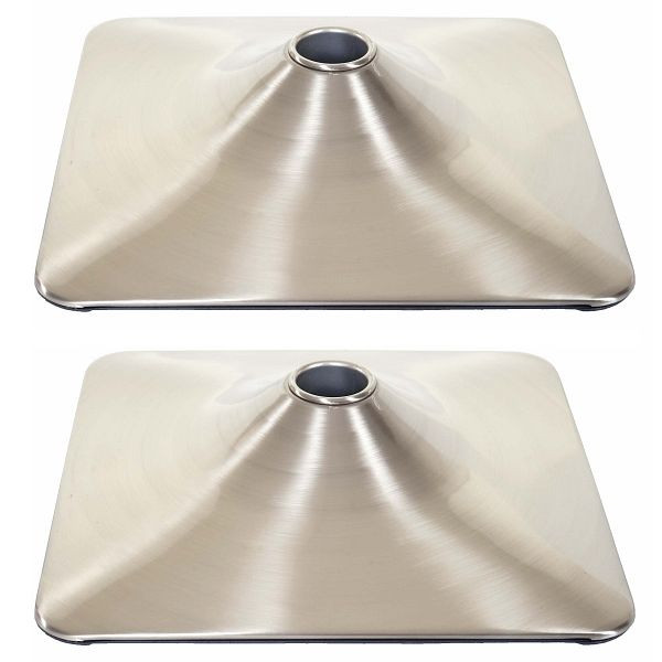 Mendler 2er-Set Fußteller Fußplatte Fuß für Barhocker Barstuhl Drehstuhl Esszimmerstuhl, rechteckig Metall gebürstet Ø 37,5cm, 2x64058