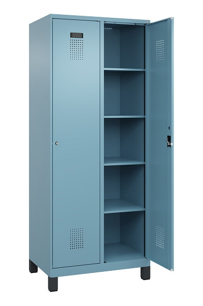 C+P Wäsche-Spind Evolo PLUS, mit Füßen, 2 Abteile, 1950x800x500mm, 0010/0010, Verschluss Zylinderschloss, Ablageböden 8, 049010-22B S10048