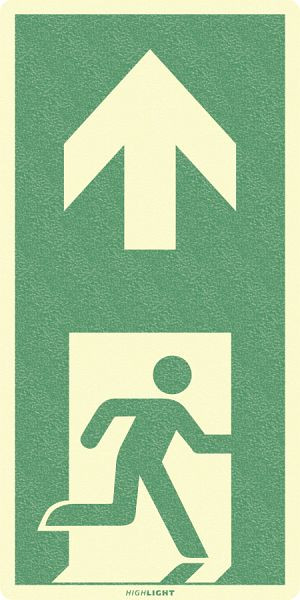 Moedel Fluchtwegkennzeichnung für den Boden, Aluminium, selbstkl., nachleuchtend, 160-mcd, 115x230 mm, 60566