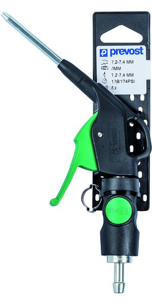 Prevost prevoS1 Blaspistole und Schnellkupplung mit Ohrklemme, Kupplung: ESI 071808, Luftstrahlstärke: 260 g, REBG 07OSHP