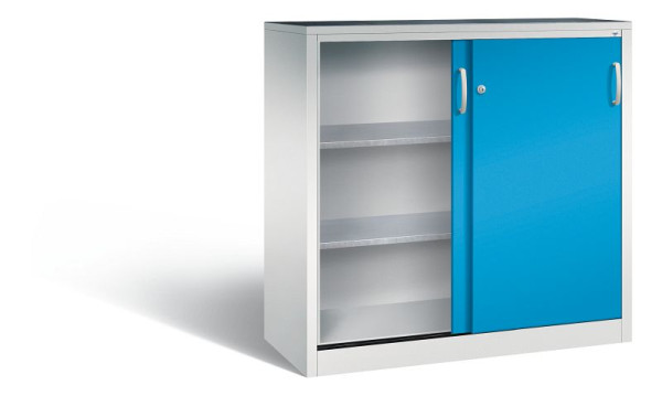 C+P Schiebetürenschrank Acurado, H1200xB1200xT500mm, Farbe: Lichtgrau / Lichtblau, Bügelgriff, 2057-09 S10030