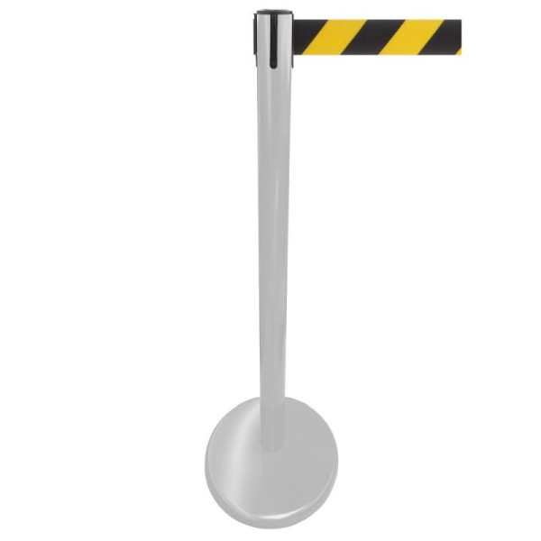 Stein HGS Personenleitsystem -P-Line Future-, Metall/ anthrazit, schwarz/gelb diagonal (schraffiert), mit Gurtendstück (Standard), Gurtlänge: 4 m, 15695-1702